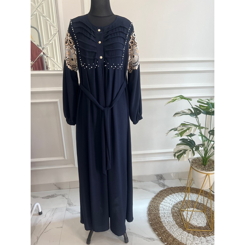 READY….!!!! Dress Mentari payet /Gamis kringkel terlaris/ dress kringkel kombinasi renda