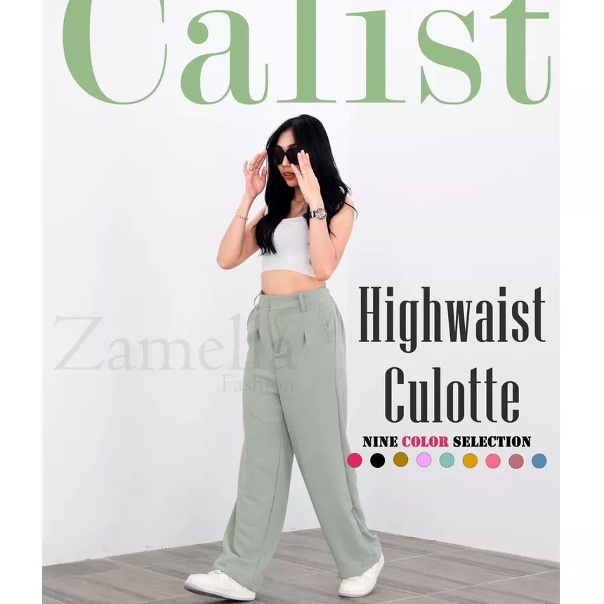 [ KULOT ] Zameela Celana kulot highwaist Zipper Loose Pants Kulot collection kulot wanita kekinian premium