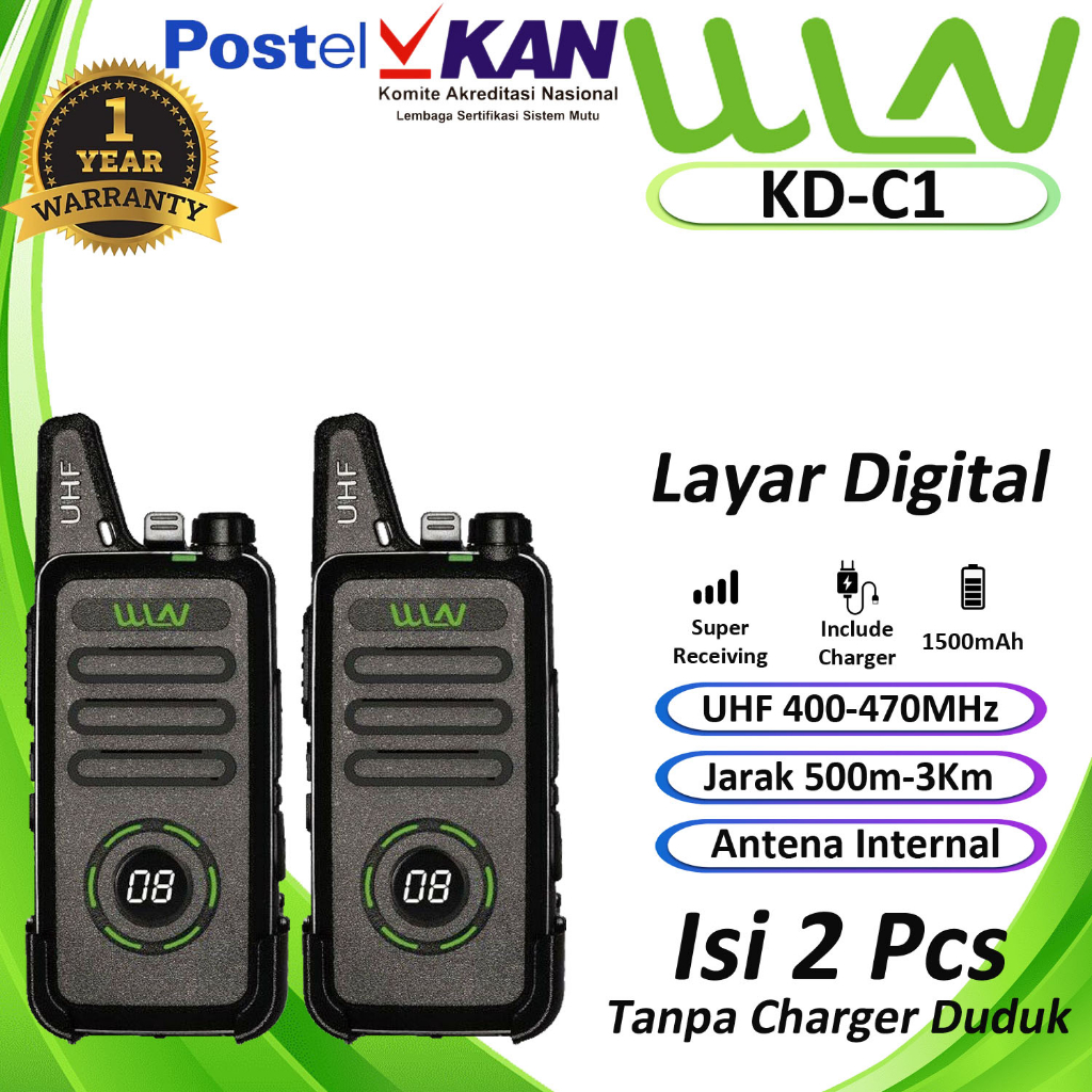 HT WLN KD-C1 LAYAR DIGITAL HITAM,MERAH,PUTIH - ISI 2 PCS (ALL VARIANT)