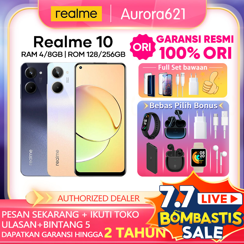 Hp realme 10 8+128GB 8+256GB Handphone (Helio G99 Chipset | 90Hz Super AMOLED Display | 7.95mm Ultra-slim | 5000mAh