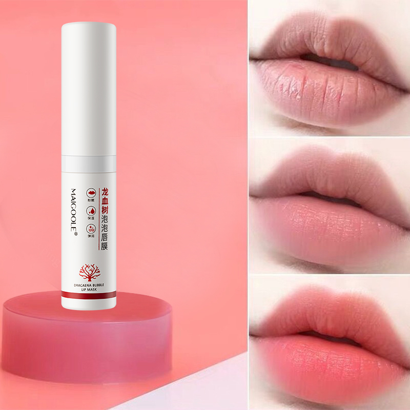 Leminuo Official Store Dracaena bubble lip mask untuk menghilangkan kulit mati dan mengencerkan garis bibir, menghidrasi dan melembabkan bibir, mengencerkan dan menghilangkan melanin di sekitar bibir 7.5ml