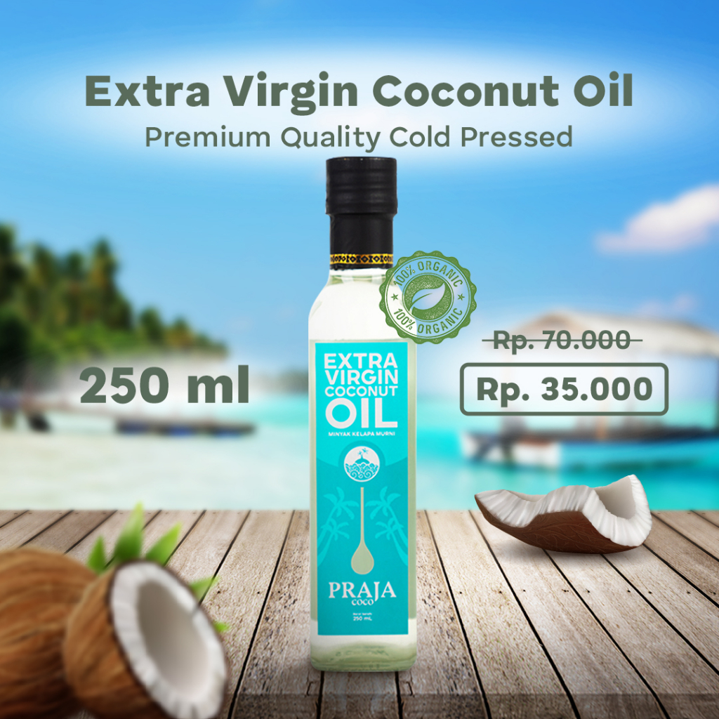 

Extra Virgin Coconut Oil (VCO) 250ml Praja Coco - Minyak Kelapa Murni 100%