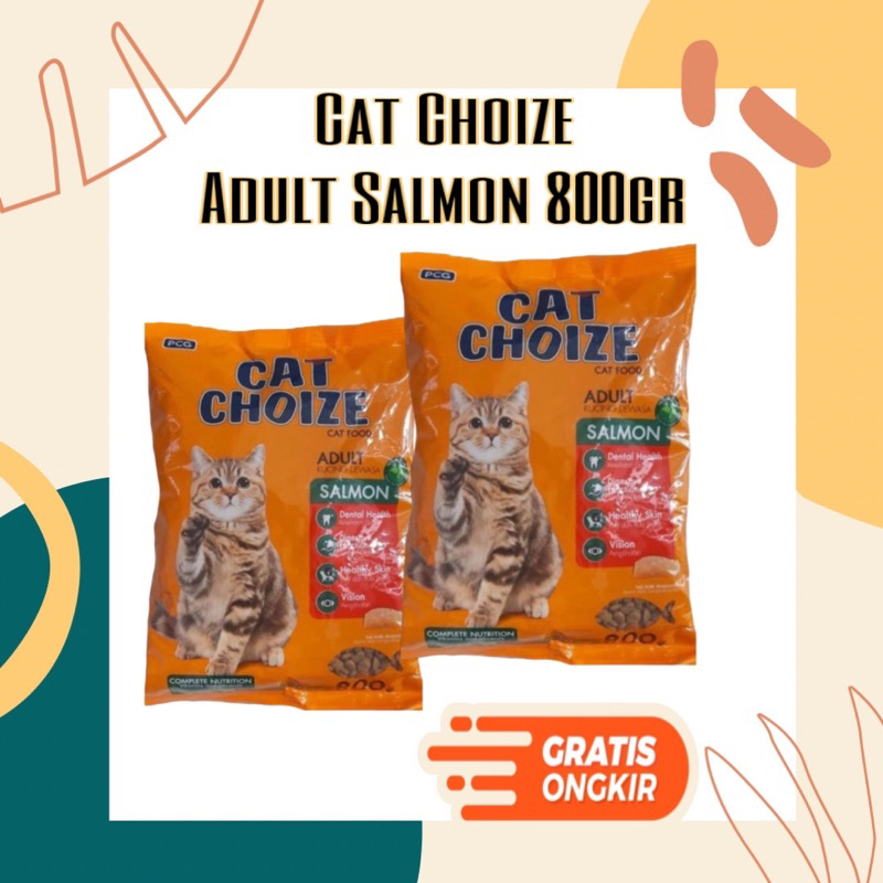CAT CHOIZE ADULT 800GR CAT CHOIZE ADULT SALMON BENTUK BULAT RASA SALMON