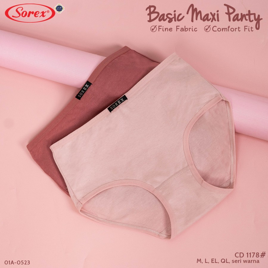 cd celana dalam wanita perempuan basic maxi sorex 1178 katun comfort fit