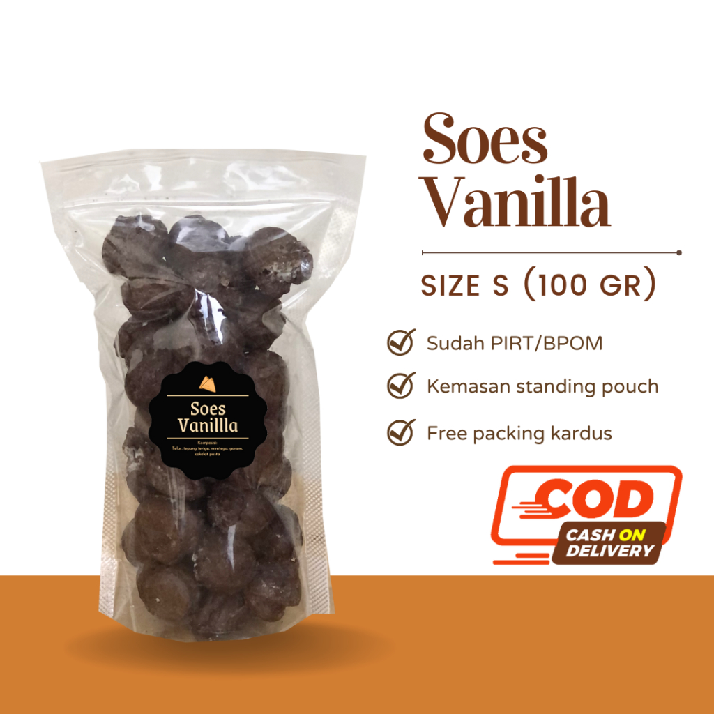 [DELISH SNACKS] Soes Cokelat / Vanilla (S) / Snack Cemilan / Sus Kering Mini Camilan Manis