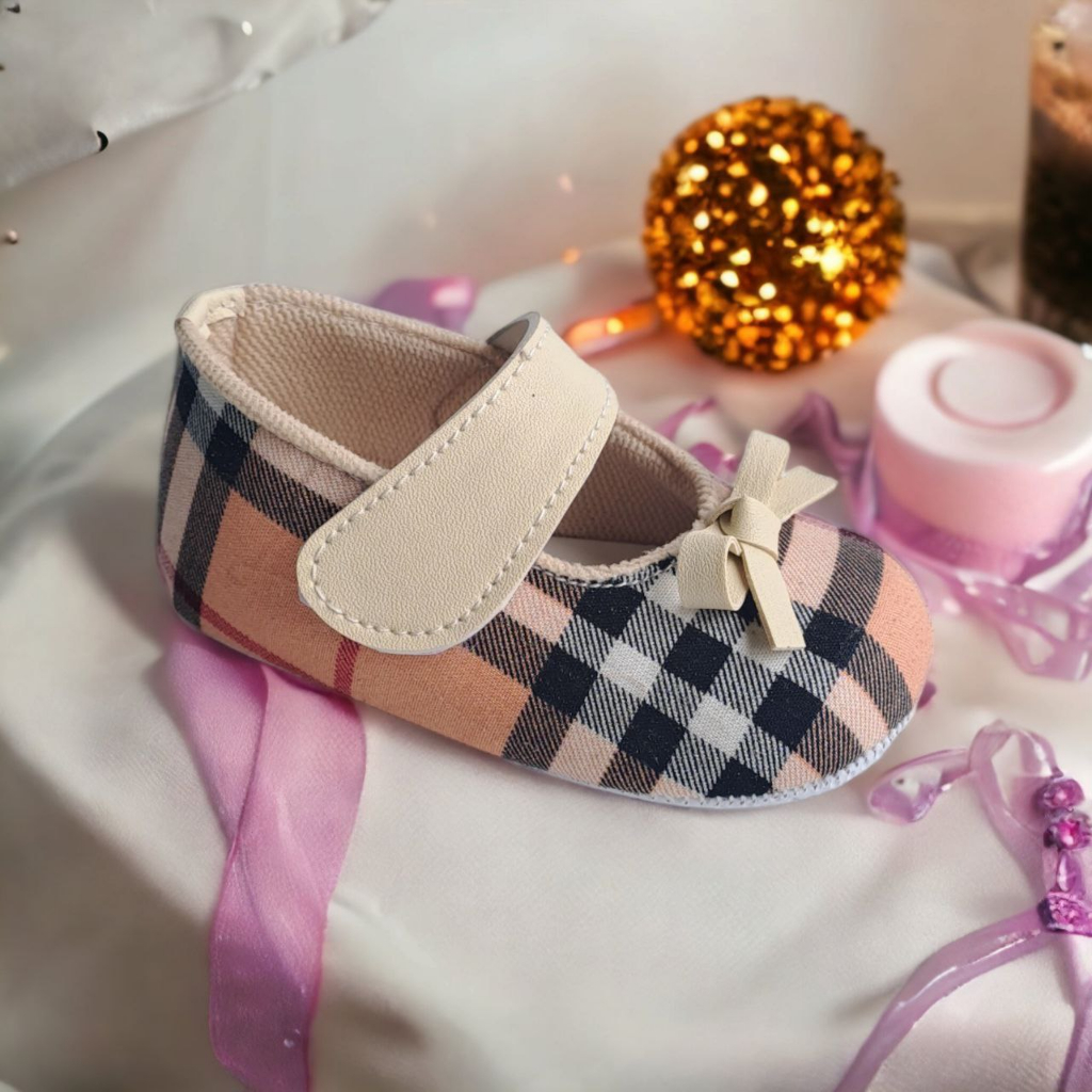 Sepatu Bayi Laki Laki Dan Perempuian Usia 0-12 Bulan V-ns Motif Catur Baby Shoes Casual Kekinian Trendy