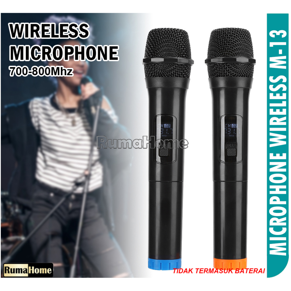 Mic wireless single Profesional Wireless microphone karaoke mic nirkabel mik mix suara super mantap oke