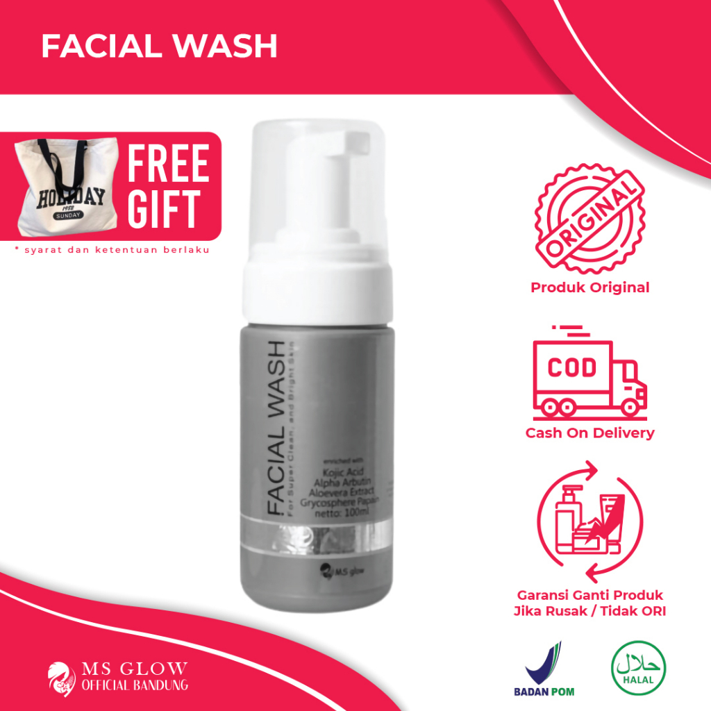 Facial Wash / Sabun Cuci Muka Ms Glow Perawatan Wajah Termurah - By Msglowofficialbandung