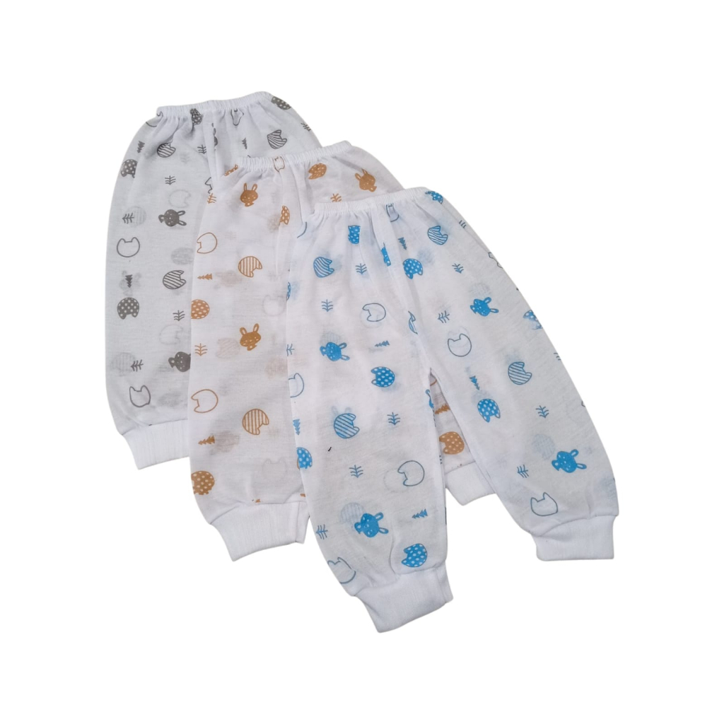 [6 pcs] Celana Panjang Bayi | Celana Panjang Bayi Motif Putih Print | Size S M L XL