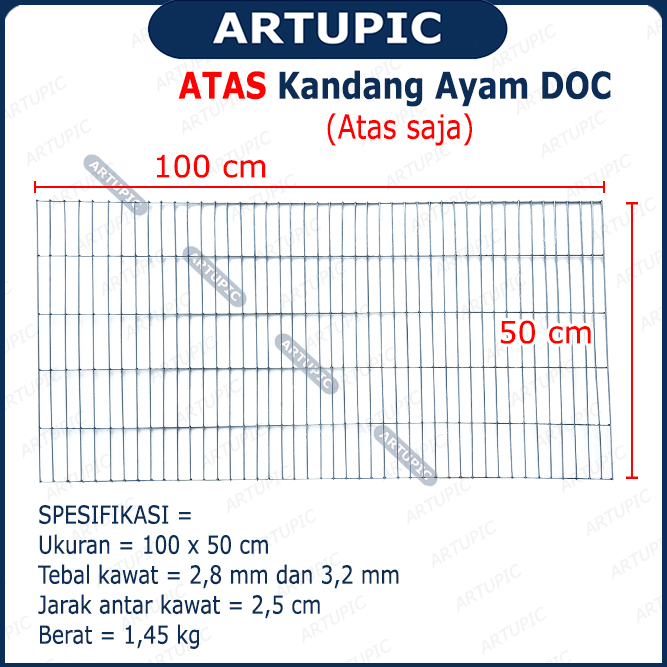 Atas Kandang Ayam DOC Kawat Galvanise Artupic HANYA ATAS SAJA
