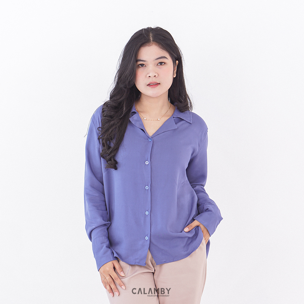 Kemeja Basic Kerah V (Rayon Twill) - CALAMBY