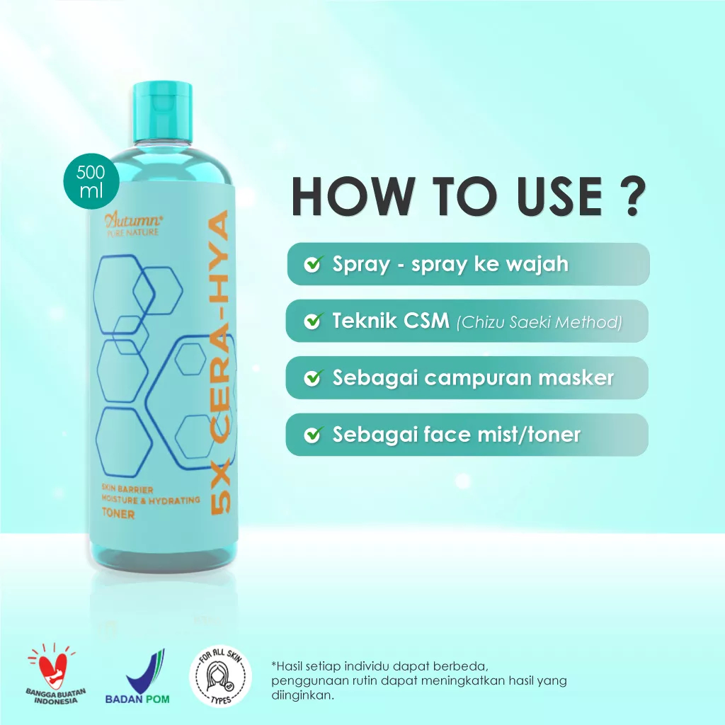 Autumn 5X Cera Hya Skin Barrier Moisture &amp; Hydrating Toner 500ml