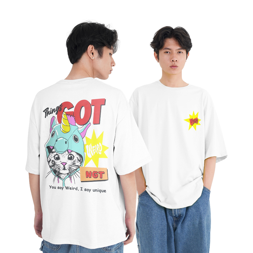 Naughty Badclub Tshirt Weird - White