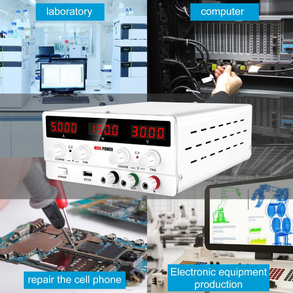 NICE-Power Supply Adjustable DC Stabilized Maintenance 30V 10A - SPS-H3010