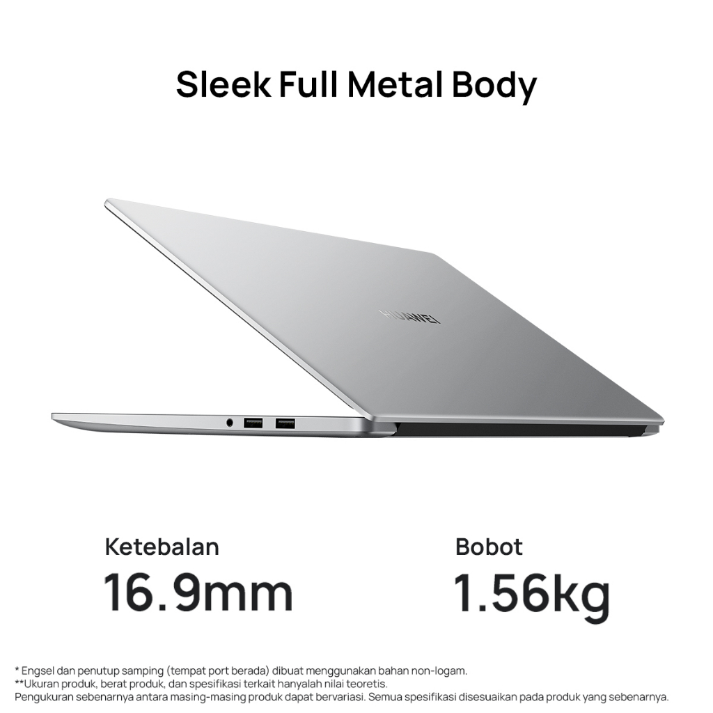 HUAWEI MATEBOOK D15  - AMD Ryzen 7-5700U ( RAM 8GB 512GB SSD ) 15 Inch IPS Windows 11 - CICILAN 0%