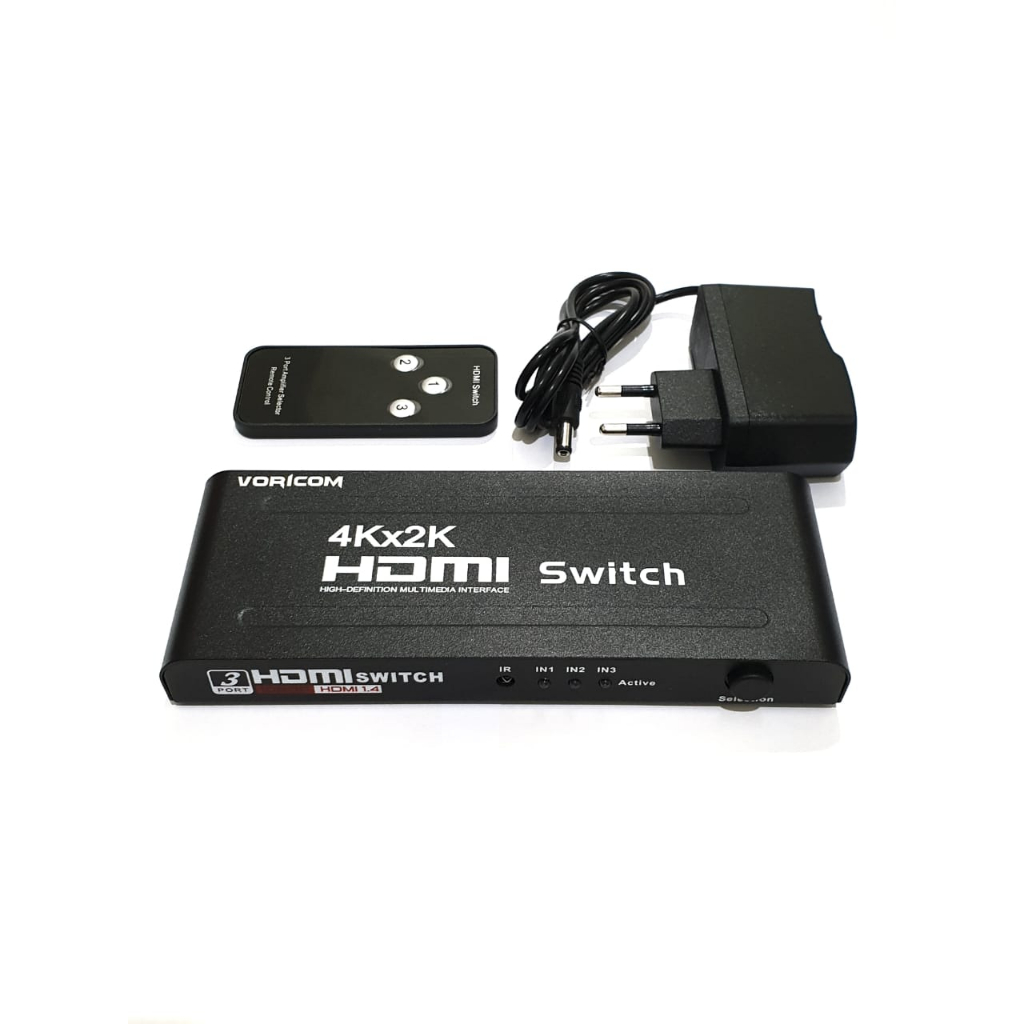 HDMI Switch 5 Port with Adaptor dan Remote support 4k