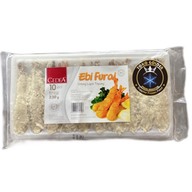 

Cedea ebi furai 230gr 10s / breaded shrimp / ebi fry