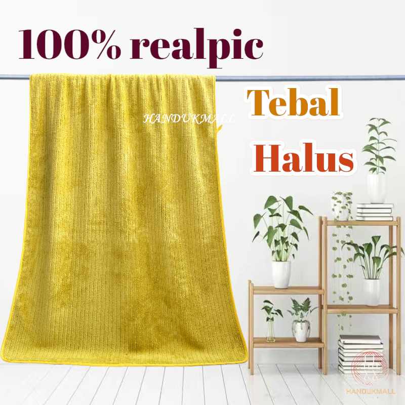 Handuk Mandi Handuk Dewasa Unisex Perlengkapan Kamar Mandi Berkualitas Handuk Microfiber Lembut Daya Serap Tinggi Murah Terlaris Garis Halus