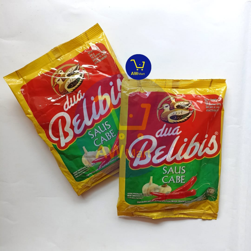 SAUS DUA BELIBIS 216G – SAUS CABE SACHET DUA BELIBIS ISI 1 PAX 24 SACHET. SATU SACHET 9G