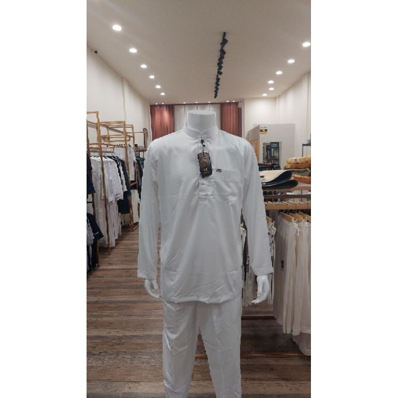 BAJU KOKO AL NOOR POLSYTER AL NOOR PUTIH PREMIUM