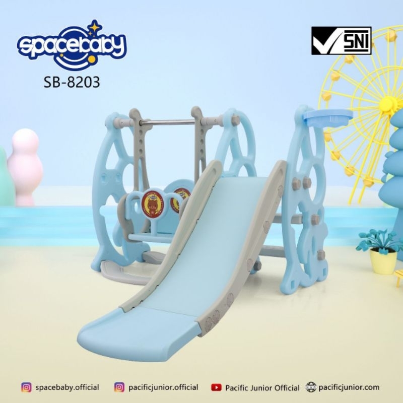 Mainan Anak Perosotan Ayunan Slide Swing Model Dino SB 8203 By Spacebaby