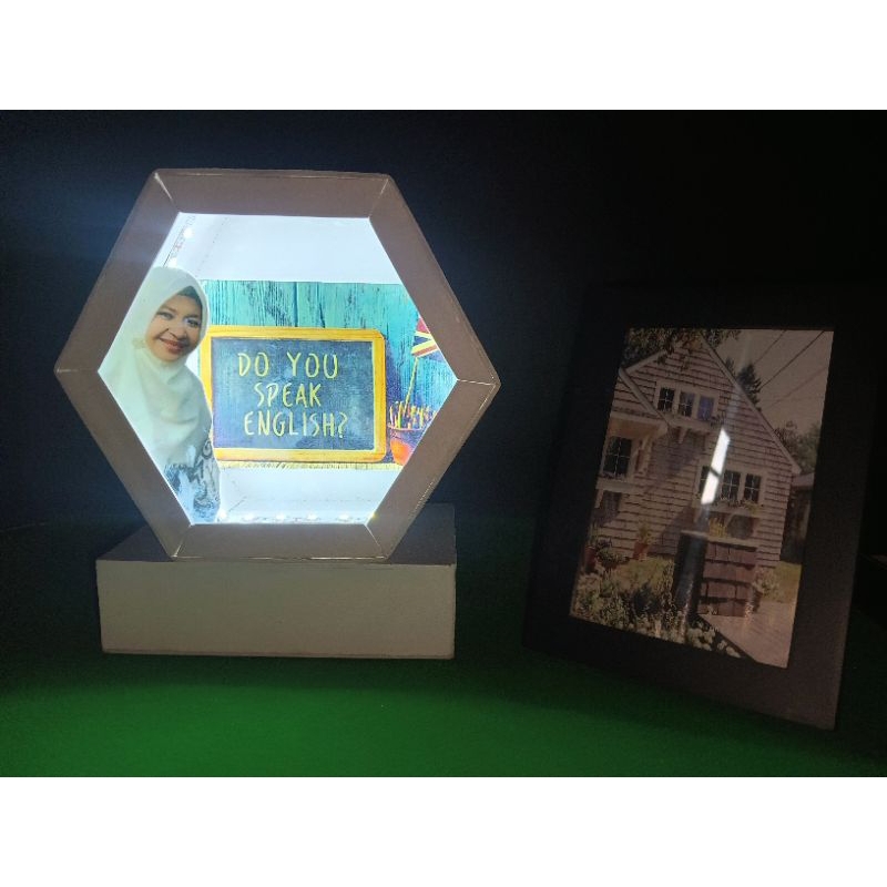 Lampu Hexagon 3D, Lampu meja aesthetic, Lampu Hias, Hiasan meja