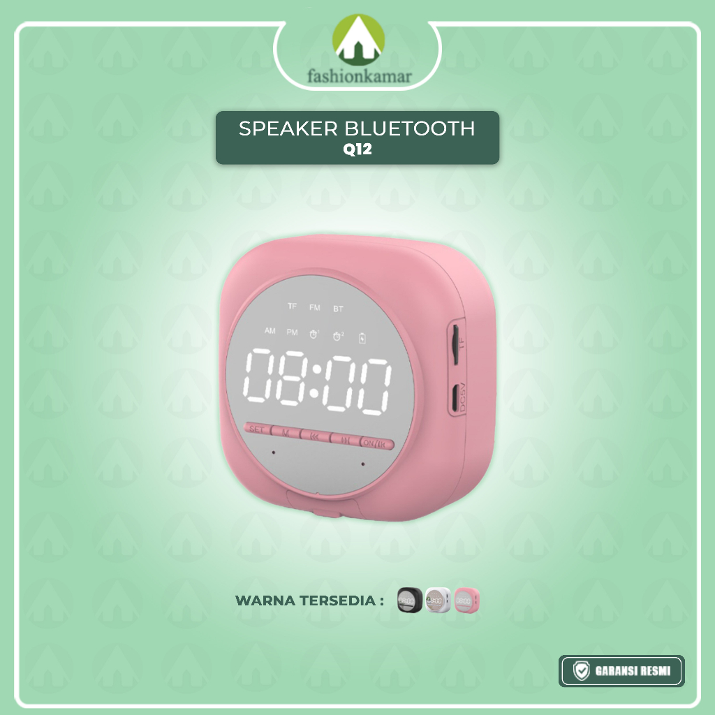 Speaker Jam Bluetooth Mini Versi 5.0 + Alarm dan Radio Dengan 3 Pilihan Warna