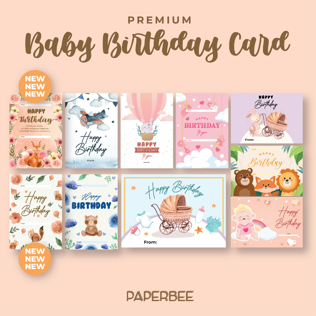 Kartu Ucapan Selamat Ulang Tahun Bayi dan Anak / Birthday Card / Baby Gift Birthday Card