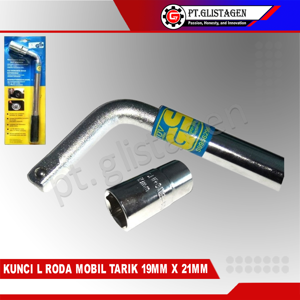 Kunci Roda Tarik 19mm X 21mm / Kunci Roda Mobil 19mm X 21mm / Kunci Roda L Tarik 19mm X 21mm