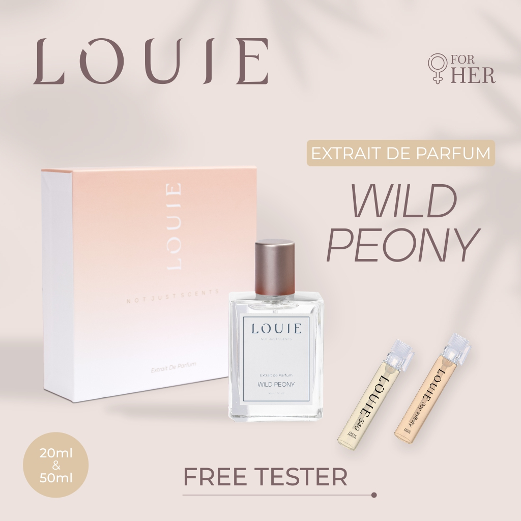 Louie Inspired Extrait De Parfum Parfume Perfume Farfum Parpum Minyak Wangi Wild Peony Edp Mini kecil Travel Size Fresh Unisex Premium Lokal Mewah Wanita Perempuan Pria Cowok Awet Original Tahan Lama Dan Wangi 24 Jam Perempuan Pria Cowok 20 50 ml