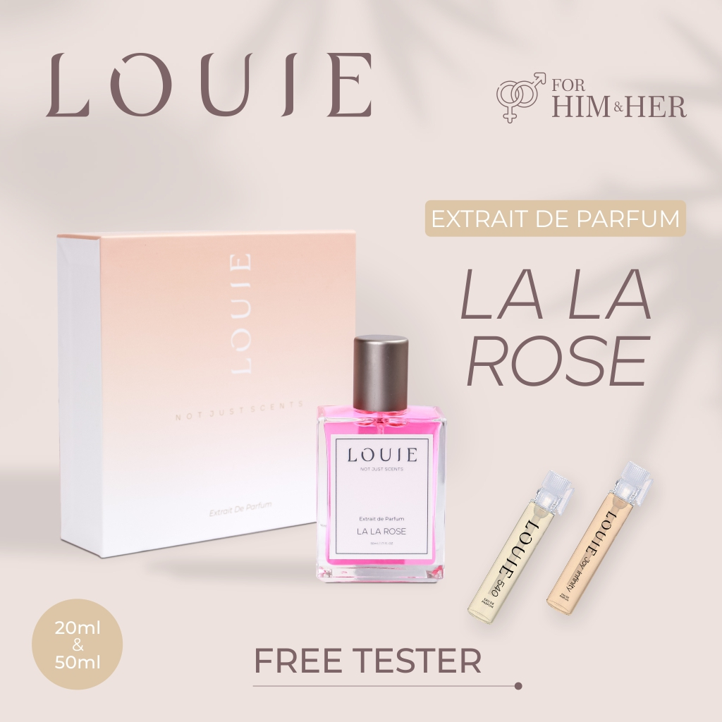 Louie Inspired Extrait De Parfum Parfume Perfume Farfum Parpum Minyak Wangi La La Rose Edp Mini kecil Travel Size Fresh Premium Lokal Mewah Wanita Perempuan Awet Original Tahan Lama Dan Wangi 24 Jam Perempuan 20 50 ml