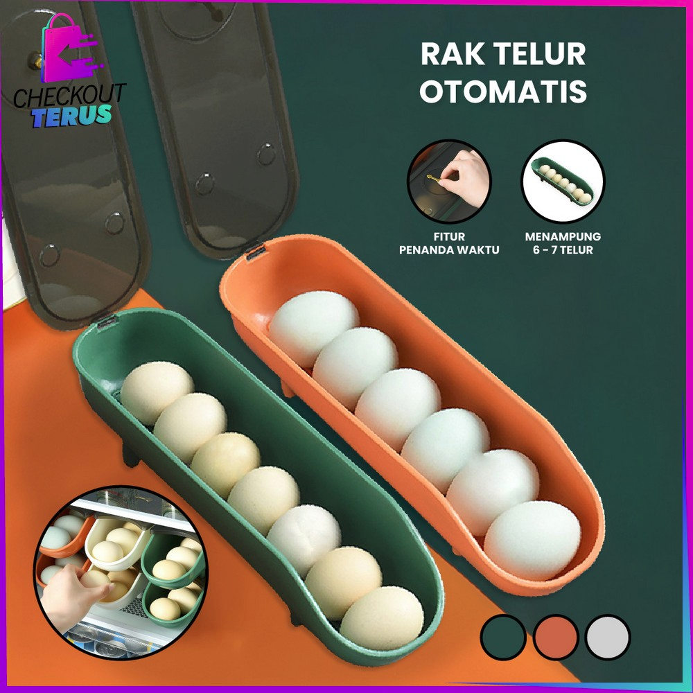 CT C861 Tempat Telur Ayam Estetik Kotak Penyimpanan Serbaguna Wadah Tempat Telor Storage Box Organizer Import