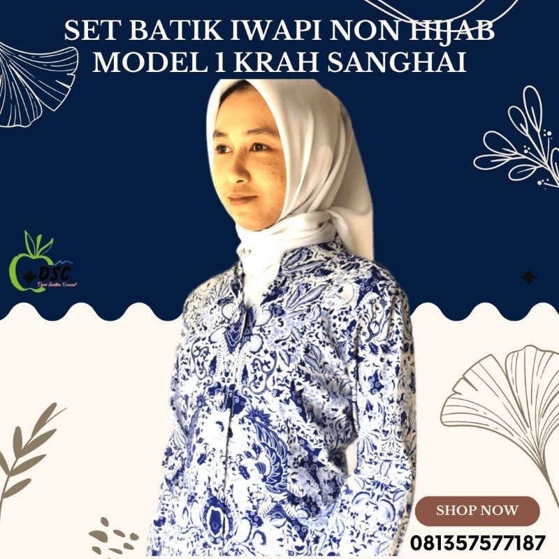 Seragam batik iwapi non hijab termurah terlaris