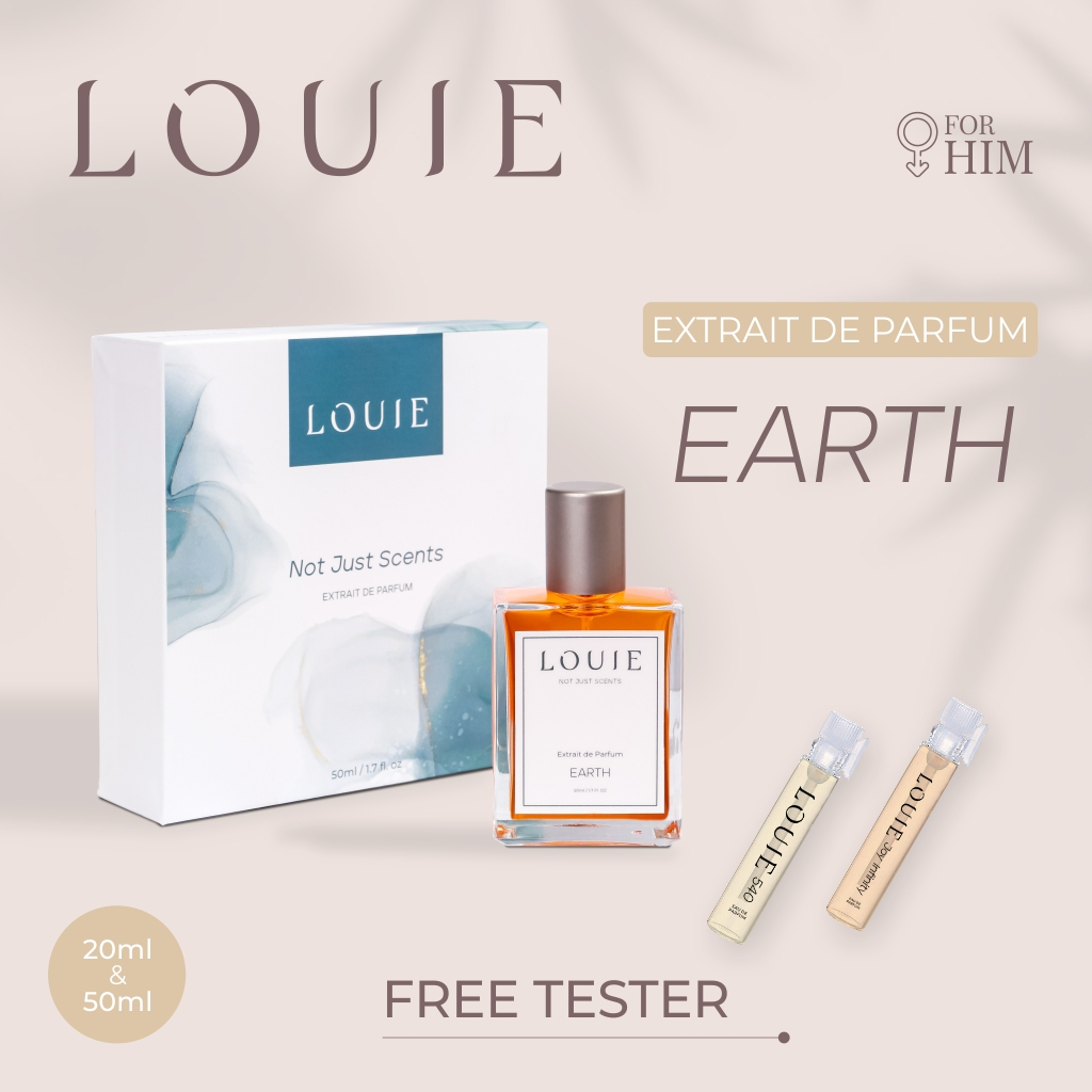 Louie Inspired Extrait De Parfum Parfume Perfume Farfum Parpum Minyak Wangi Earth Edp Mini kecil Travel Size Fresh Unisex Premium Lokal Mewah Wanita Perempuan Pria Cowok Awet Original Tahan Lama Dan Wangi 24 Jam Perempuan Pria Cowok 20 50 ml