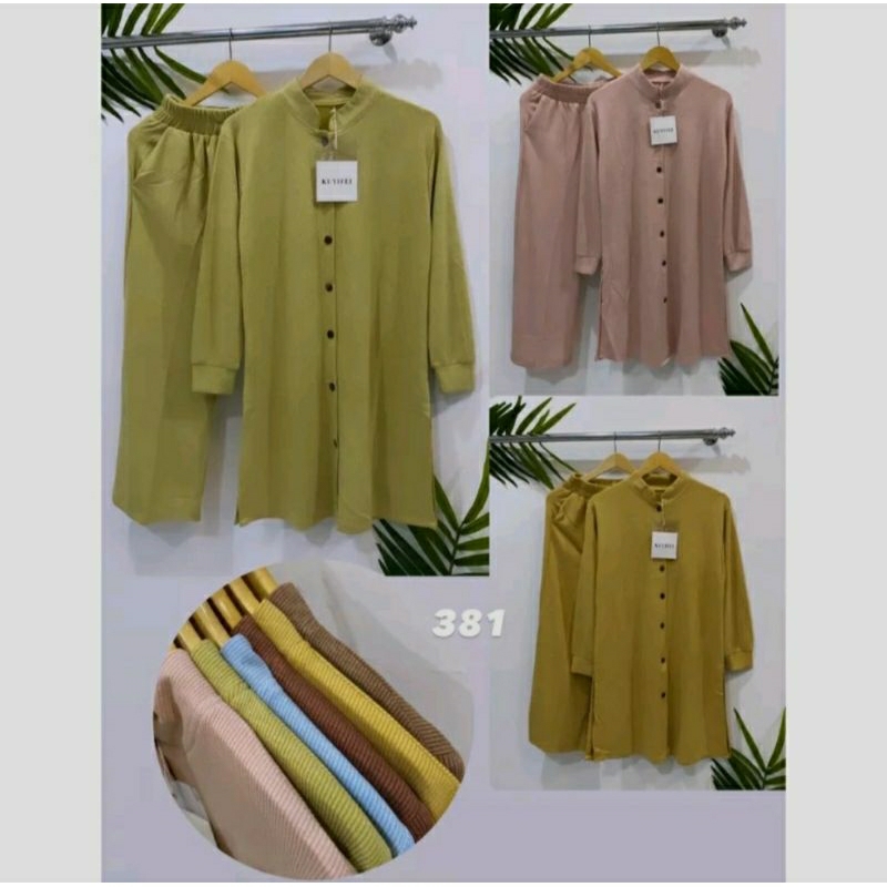One set KUYIFEI//Kuyifei 381//One set tunik//Tunik//Set tunik//Setelan rajut//Setelan//Baju setelan/