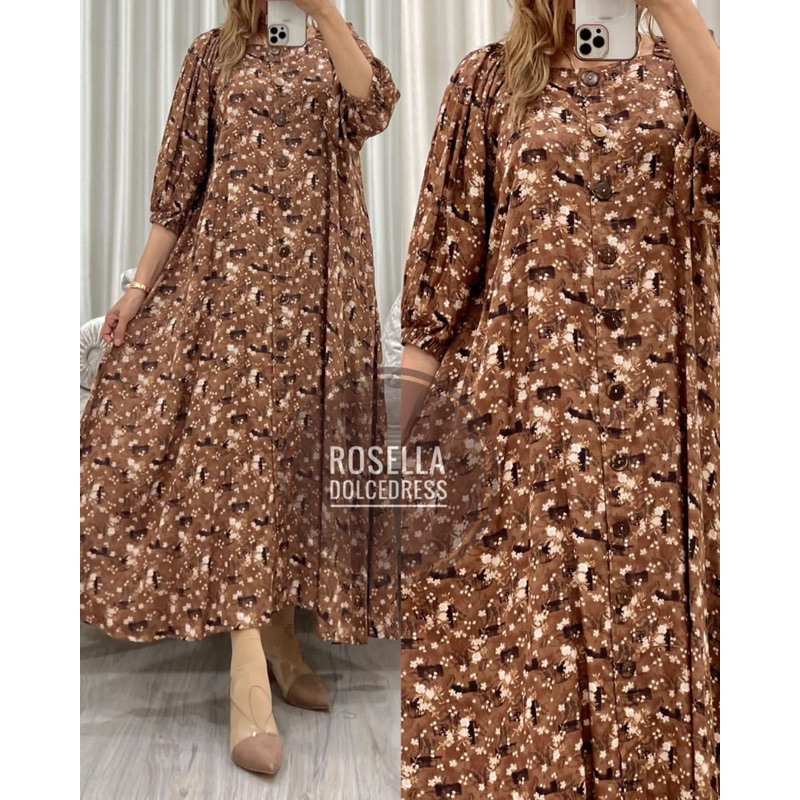 Daster Arab Dolce ROSELA Midi Dress Rayon Bumil Busui Best Seller