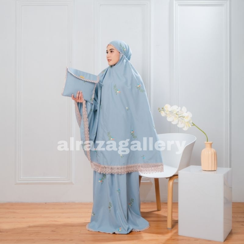 Mukena Bordir Katun Premium Bunga Cantik Renda Mewah Terbaru