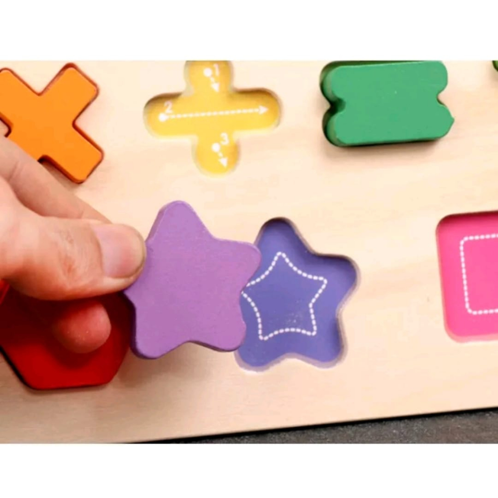 CHUNKY PUZZLE TRACING ABC ALPHABET AND 123 NUMBER WOODEN PUZZLE KAYU ANAK