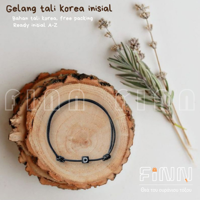 [1 PCS] Gelang Inisial Huruf Abjad A-Z Tali Satin Manik Kotak  Pria dan Wanita Couple