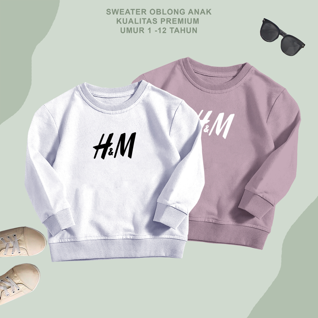 sweater anak hm oblong unisex atasan anak laki laki crewneck