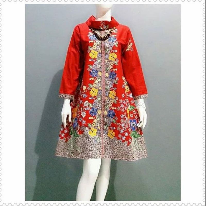 TUNIK BATIK || TUNIK BATIK CANTIK DAN ELEGAN|| BAJU BATIK WANITA JUMBO LD 120|| ATASAN BATIK KANTOR