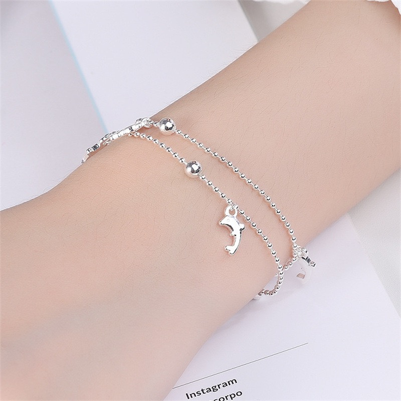 [COD] Gelang Perhiasan Wanita Anti Karat Gaya Casual Trendy Aksen Variasi Liontin Fashion Import