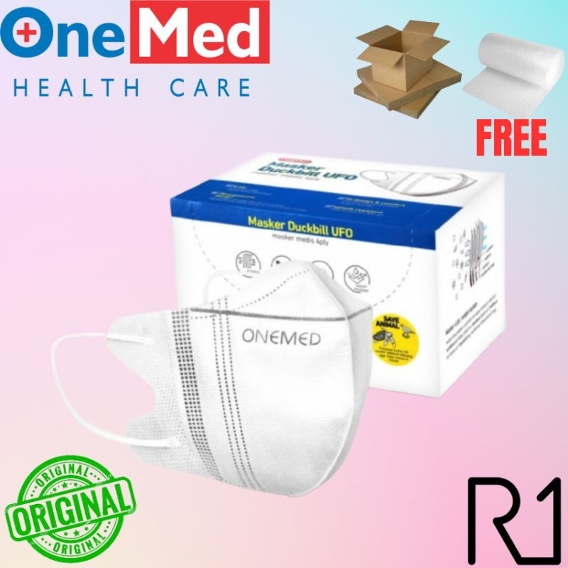 masker medis duckbill ufo 4ply onemed isi 30 per box