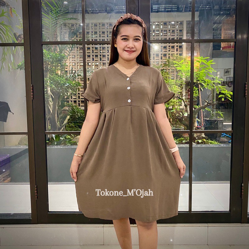 Hana Dress _ Midi Home Dress _ Daster Ruffle Crinkle