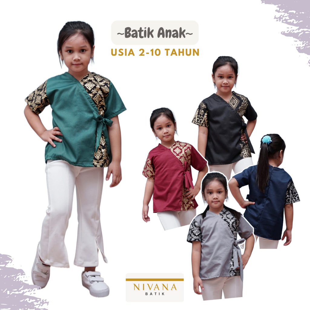 Batik Anak Perempuan Top Blus ETNIK