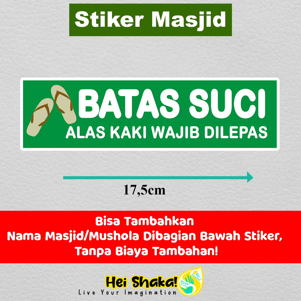 

(Bisa Custom) Stiker Batas Suci Alas Kaki Wajib Dilepas Sticker Seri Rambu Tanda Mushola Masjid Bahan Vinyl Anti Air