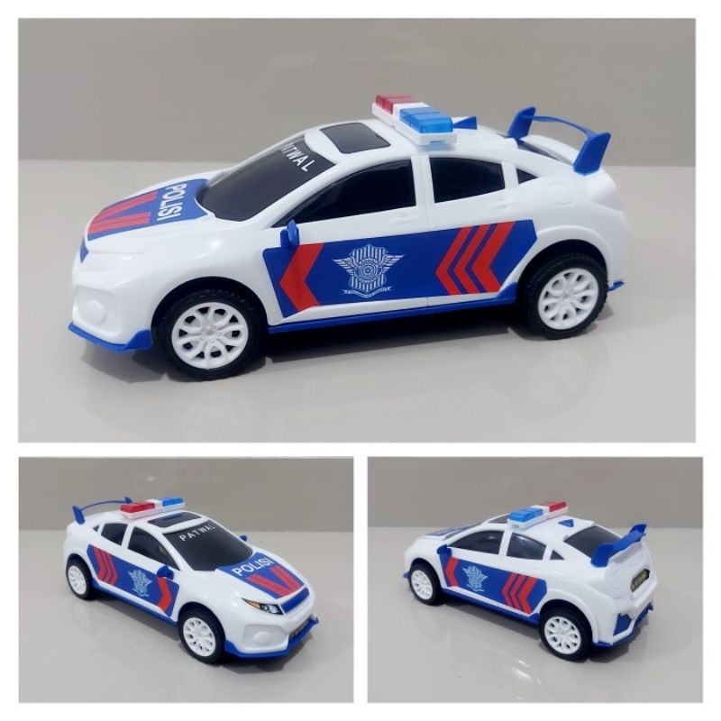 mainan mobil patroli polisi - miniatur mobilan police sedan anak laki cowok