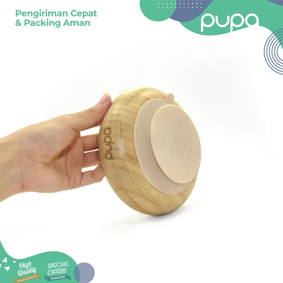 Piring Makan Bayi Bambu Silikon / Baby Bamboo Plate Silicone Suction PUPA