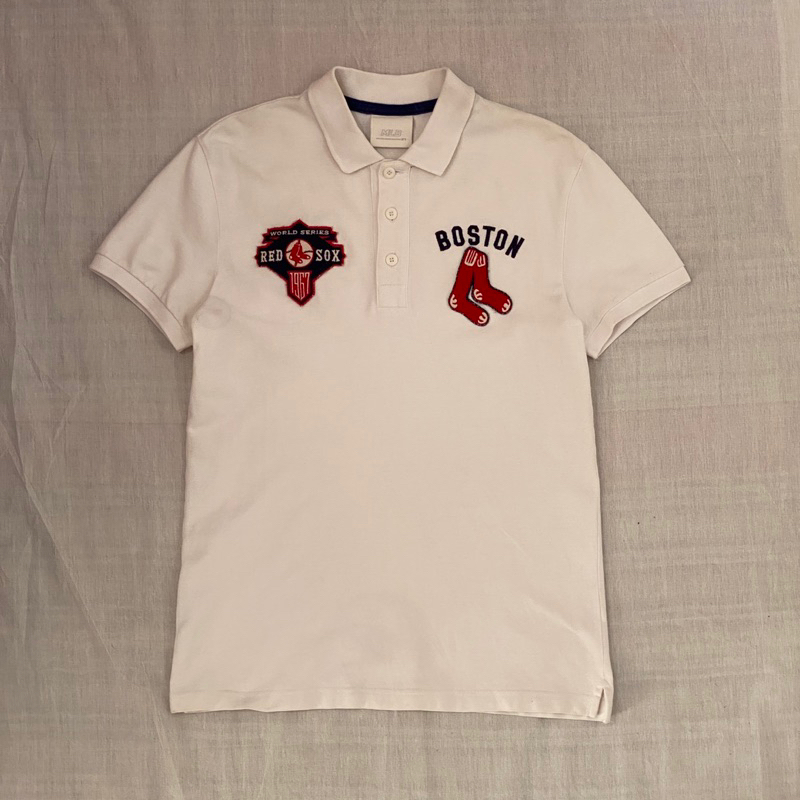 Polo Shirt MLB Putih Big Logo Second