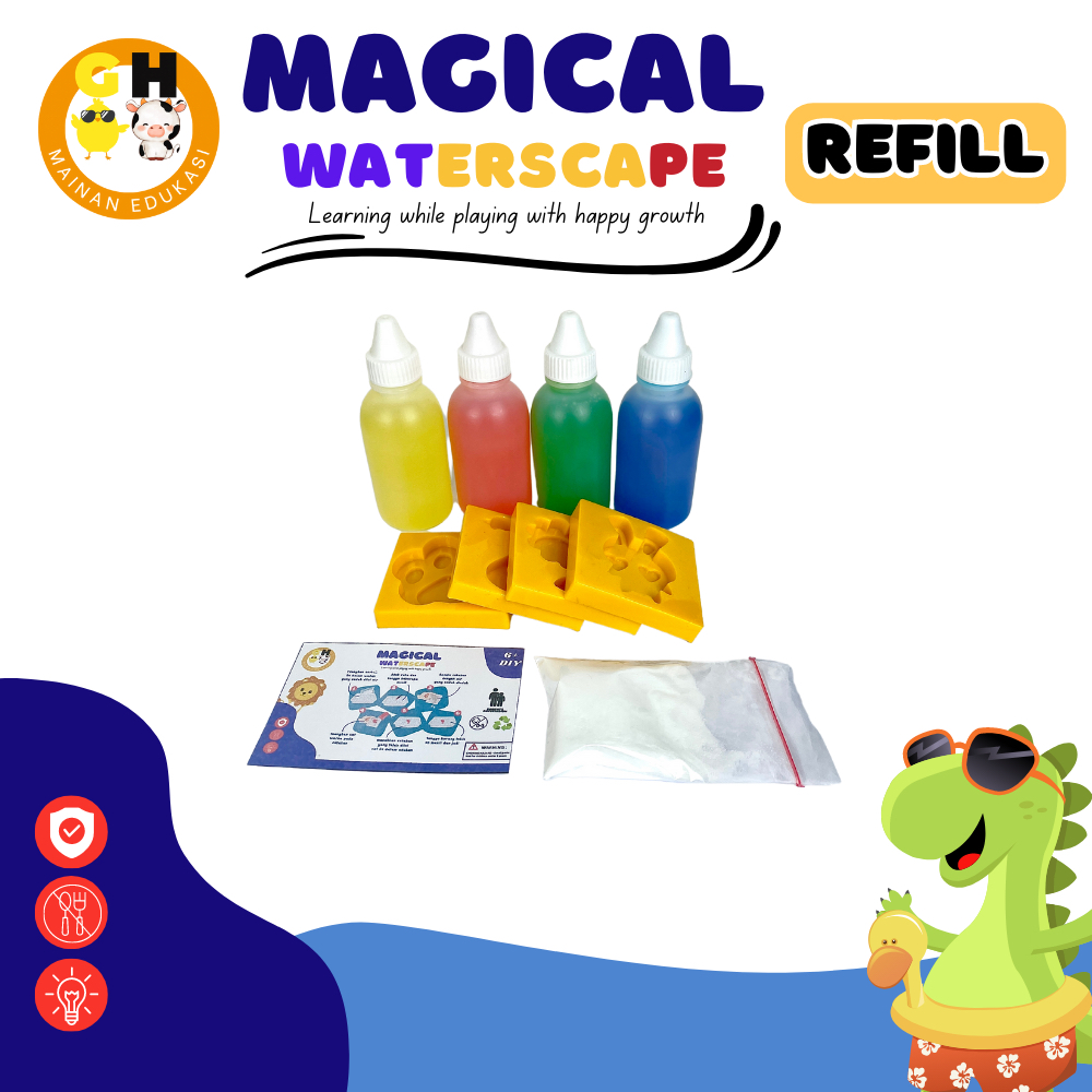 Refill Magical Waterscape Mainan Edukasi Gel Cetakan Jelly Air Ajaib DIY Montessori by GHEduPlay